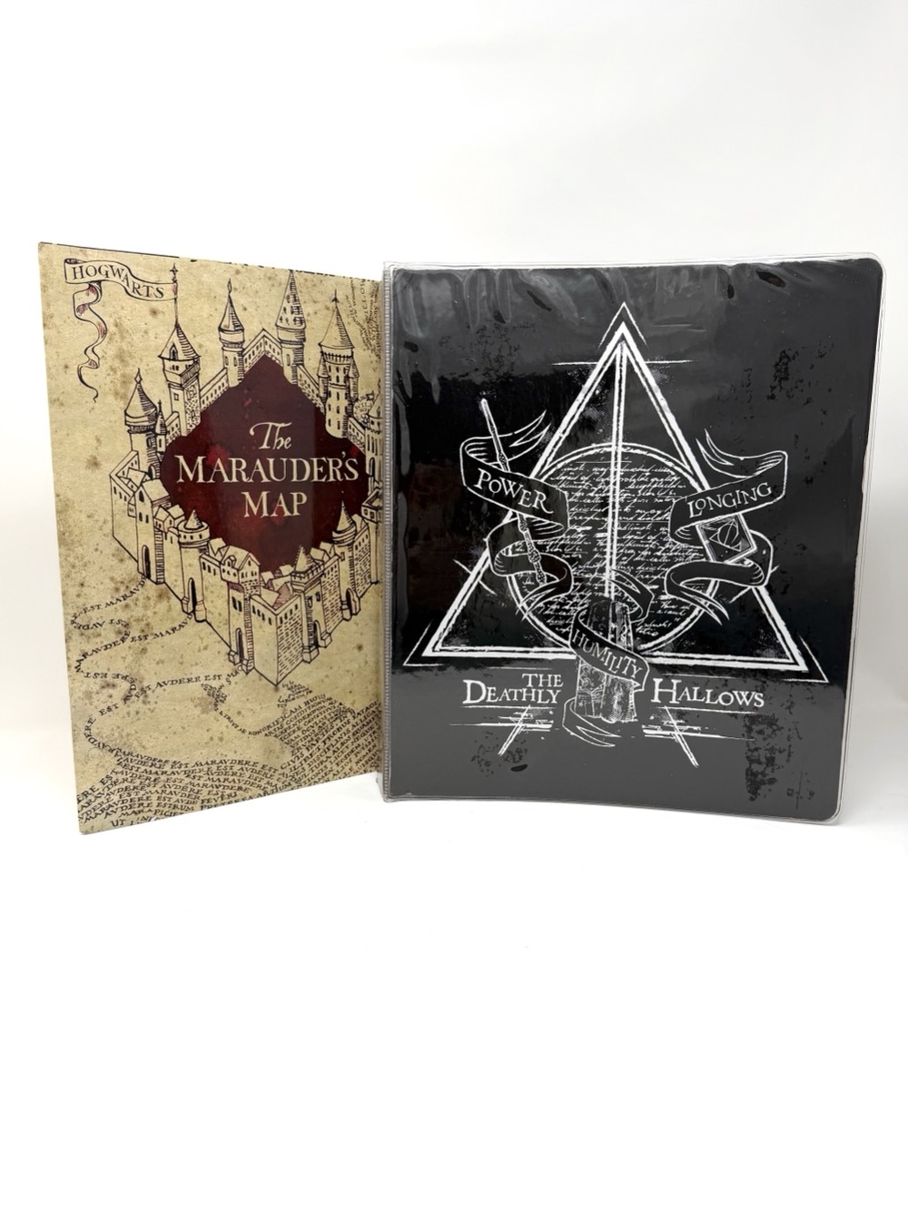 Harry Potter Hogwarts Binder & Marauders Map Folder Deathly Hallows 3 Ring